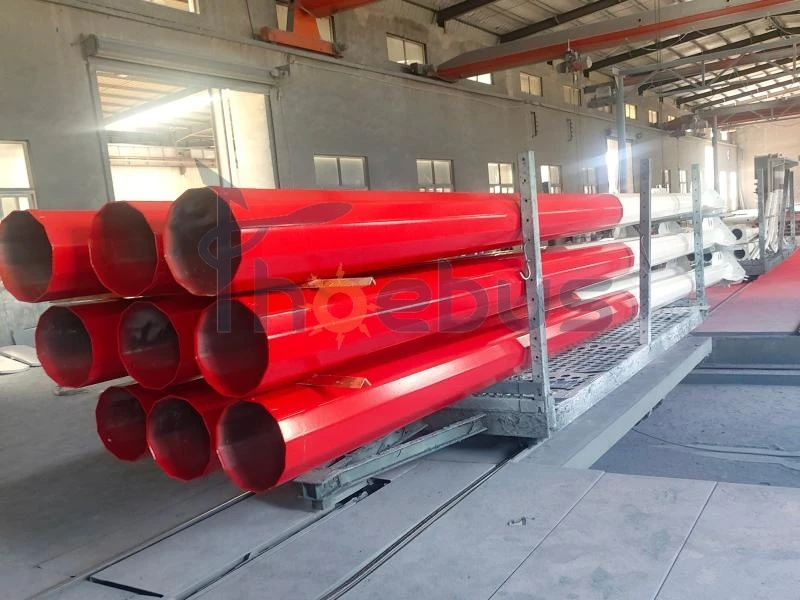Powder-coated light poles Powder-coated light poles